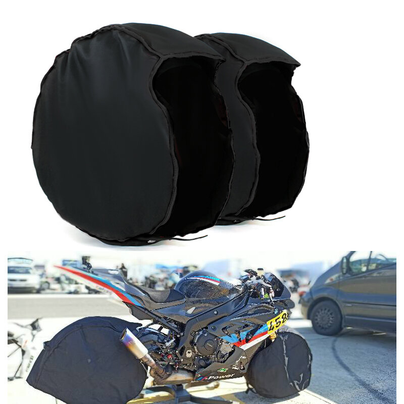 New Motorcycle Thicken Front &Rear 17inch Tire Warmer Fasten Heating Windstop High Quality Tyre Cover Windbreak Keep warm