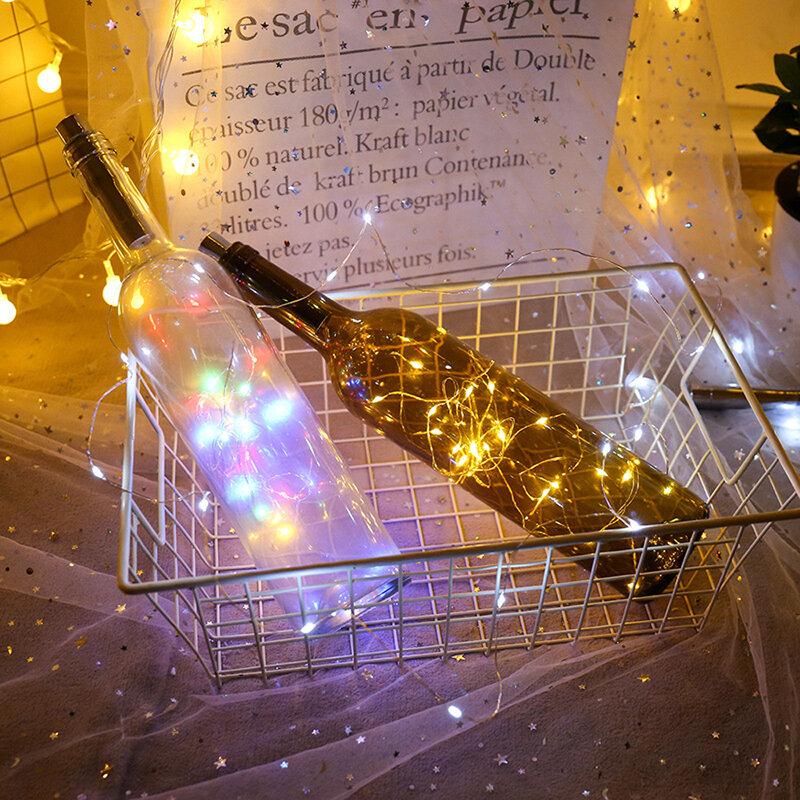 1 متر 2 متر زجاجة نبيذ ضوء سلسلة LED الفلين شكل بطارية الطاقة الجنية أضواء لعيد الميلاد حفل زفاف عيد الحب ديكور المنزل