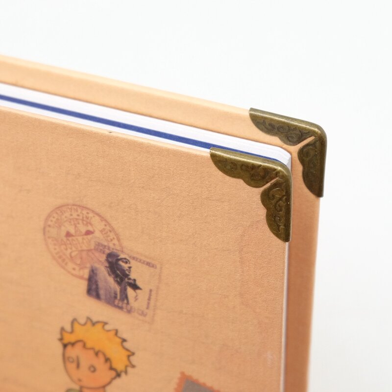 Retro bronze metal notebook diário álbum de fotos canto proteção borda proteção decoração