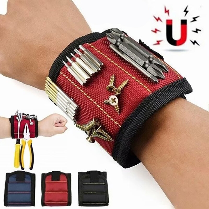 Magnetic Wrist Support Band with Strong Magnets for Holding Screws Nail Bracelet Belt Support Chuck Sports magnetic tool bag