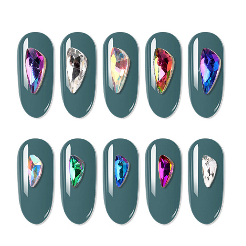 10pcs Angel wings 3D Holo Nail Art Decorations Sets Glitter Shiny Nail Stone DIY Manicure Crystal Nail Rhinestone Accessory