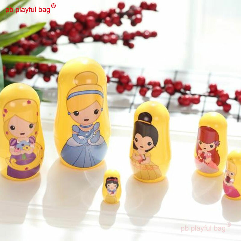 Pb brincalhão saco seis camadas saia princesa bonecas russas presente de natal das crianças brinquedos criativos artesanato de madeira decoração hg174
