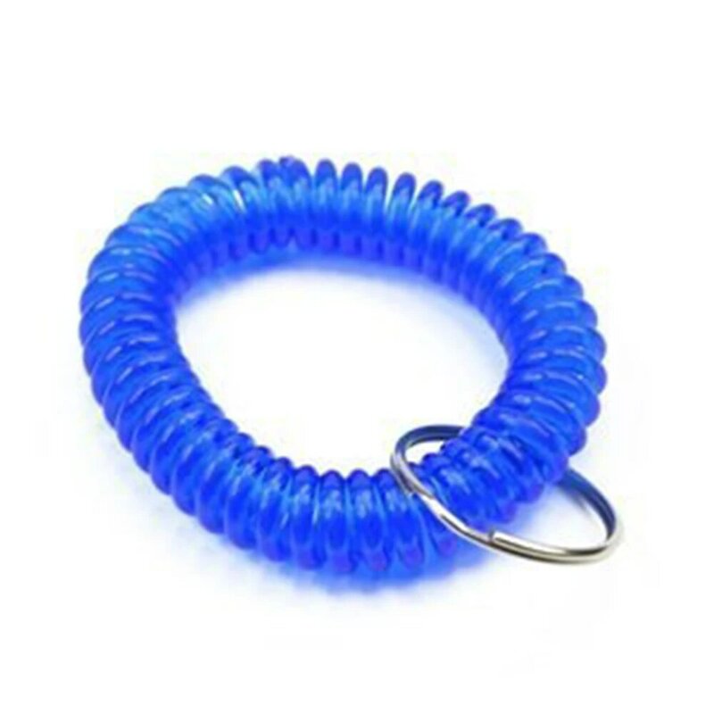 Pack of 36 Colorful Translucent Spring Spiral Wrist Coil Key Chain, Wristband Key Ring For Outdoor Sport Yoga (Assorted Color)