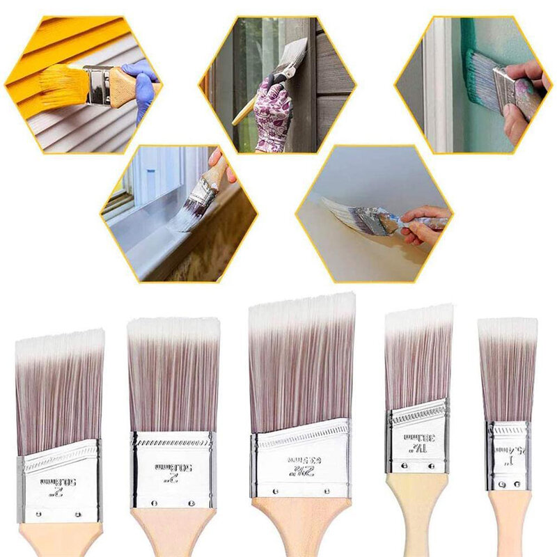 Set di pennelli per smalto in ceramica Easy Grip trattamento murale pratico manico in legno portatile ergonomico principianti pittore casa utensili a mano fai da te