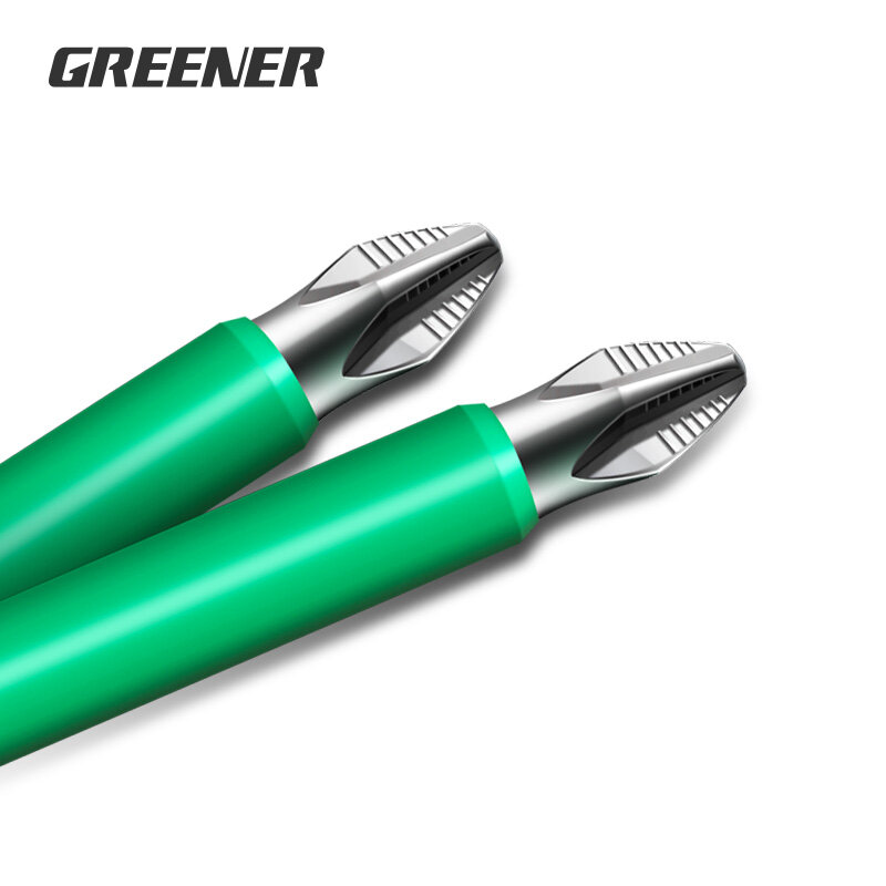 Mais verde Anti Slip Magnetic Batch Head Cross, alta dureza, parafuso de broca de mão, chave de fenda elétrica, 25mm, 50mm, 65mm, 70mm, 90mm, 150mm, PH2