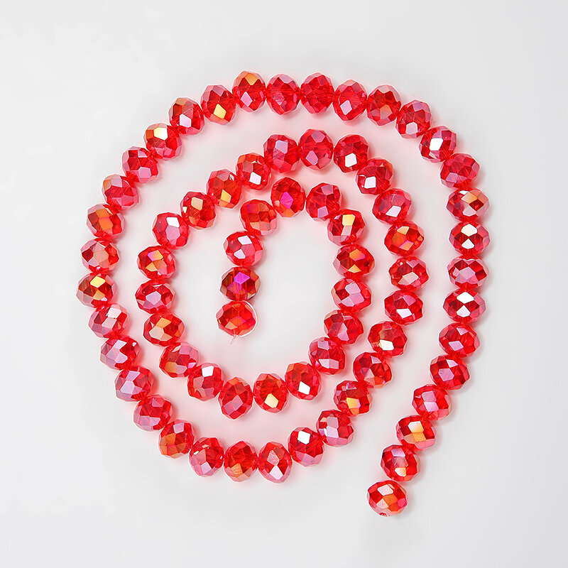 Perles en Verre Clip AB Colorées, Transparentes et Brillantes, pour la Fabrication de Bijoux, Accessoire de Bricolage, 1 Brin