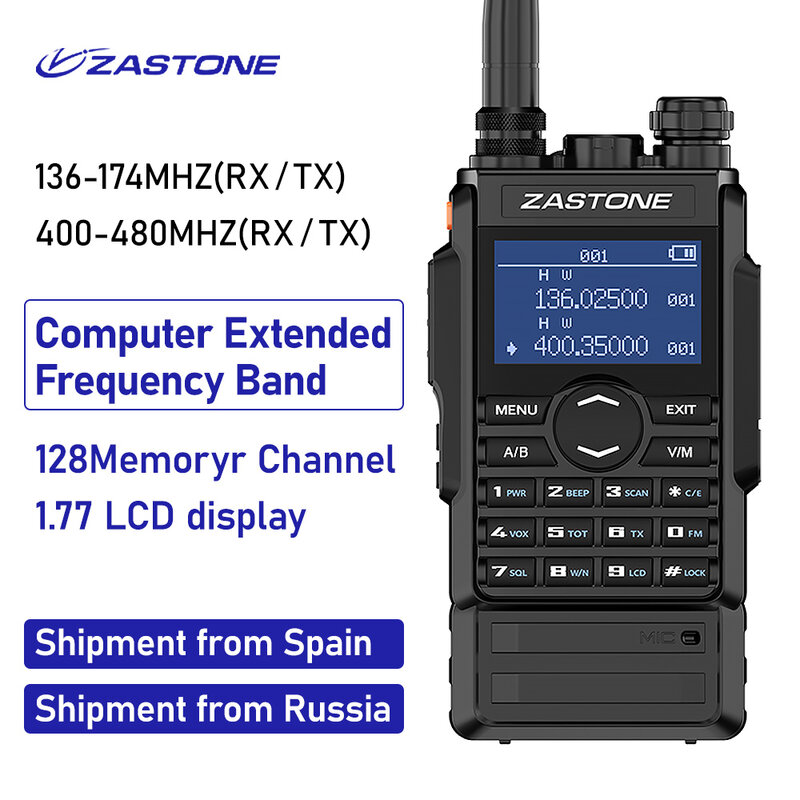 Zastone M7 Walkie Talkie VHF UHF Portatile Radio 5w Walkie Talkie 2600Mah Batterie Zwei weg radio FM Schinken 136-174 400-480Mhz