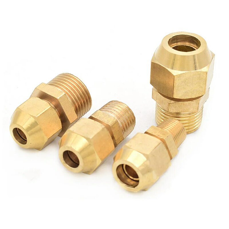 Accesorios de tubería de cobre ensanchado 1/8 "1/4" 3/8 "1/2" rosca macho 6mm 8mm 10mm 12mm accesorios de tubería de refrigeración de aire acondicionado
