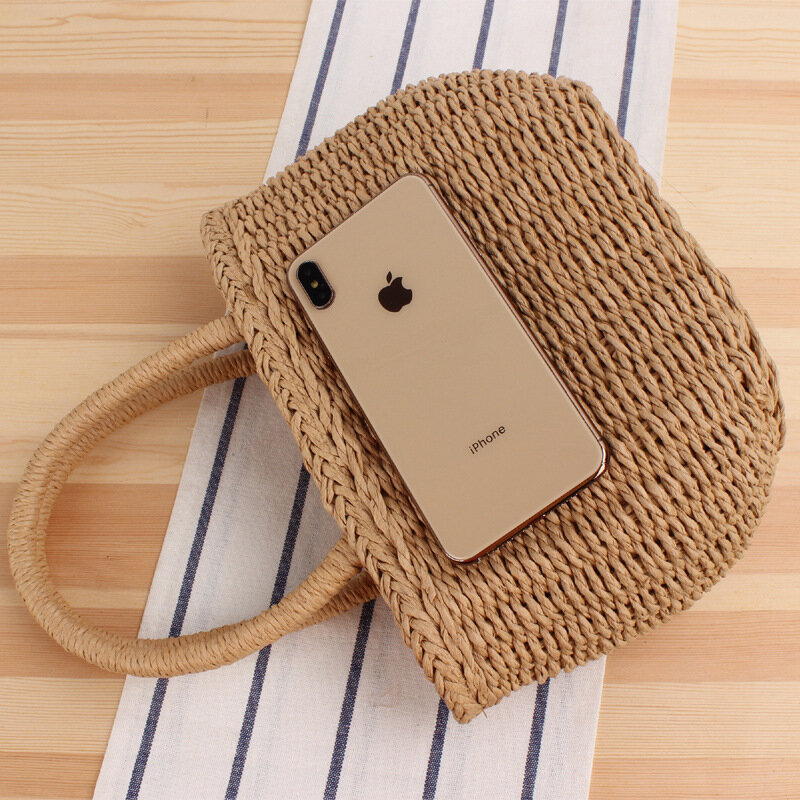 Handmade Straw Vacation Beach Woven Leisure Bag Small Summer Handbag for Women