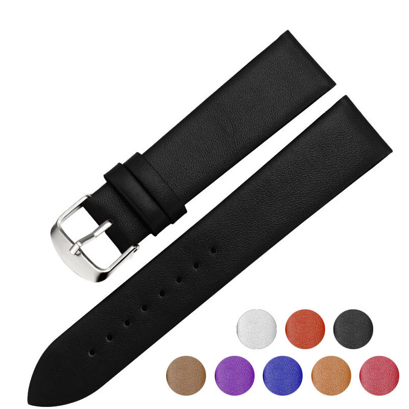 France calf leather Watch strap 12mm to 22mm Genuine leather Watch band with Silver Pin buckle For DW Dior Omega Seiko Casio