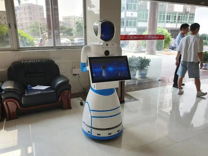 Hotel School Ziekenhuis Bibliotheek Tentoonstelling Tonen Gesprek Robot Ober Smart Humanoïde Receptie Robot Voice Gids Robot