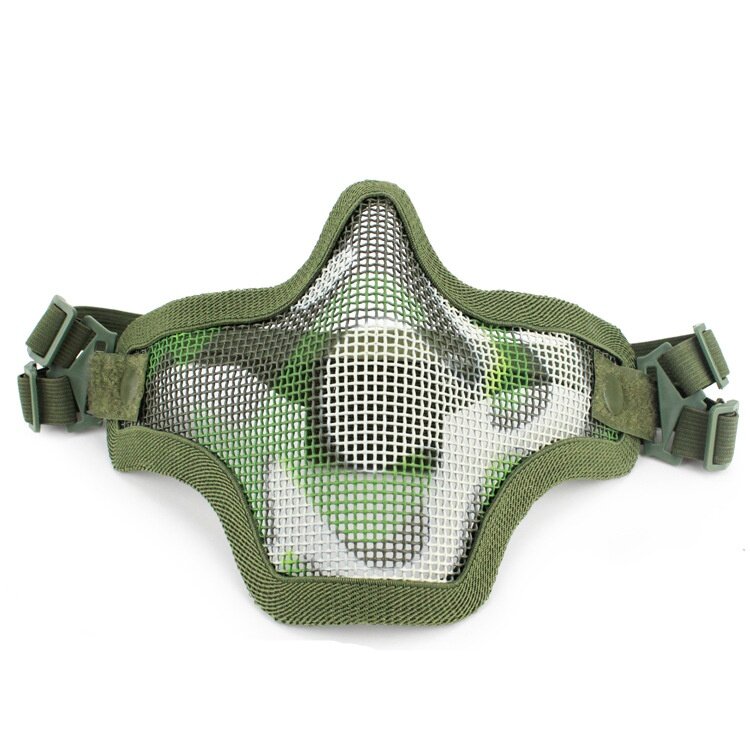V1 Strike Metal Mesh Skull Half Face Tactical Paintball Mask Military Hunting Accessories Wagame Lower Face Airsoft Masks