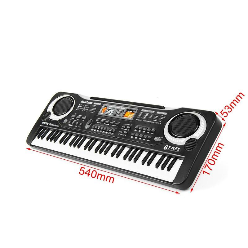 Teclado de Piano eléctrico Digital de 61 teclas Teclado multifuncional portátil con micrófono teclado de música teclado eléctrico