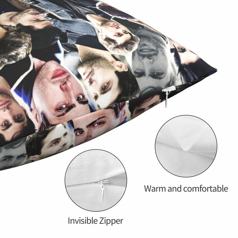 Matthew Daddario Collage Square Pillowcase Polyester Linen Velvet Creative Zip Decor Throw Pillow Case Sofa Cushion Cover