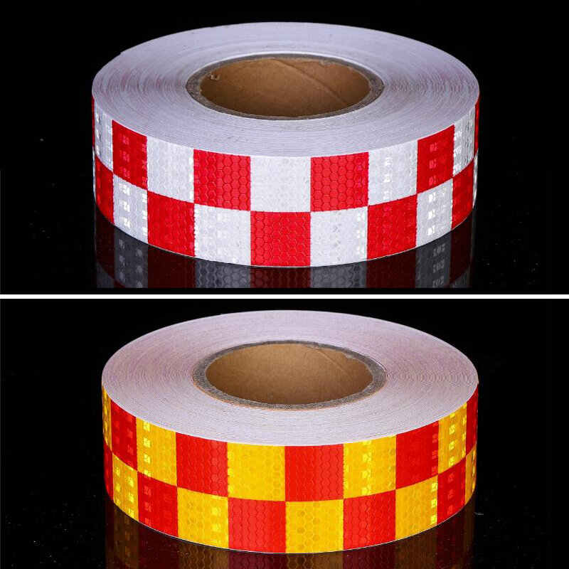 5Cm X 50M/Roll Pita Reflektif Stiker Truk Self-Perekat PET Peringatan Conspicuity Tape untuk Barrier trailer Produsen
