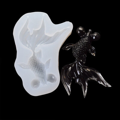 Lucky Carp Fish Shapes Silicone Resin Mold Jewelry Fishtail UV Epoxy Resina Mold For DIY Pendant Charms Making Jewelry