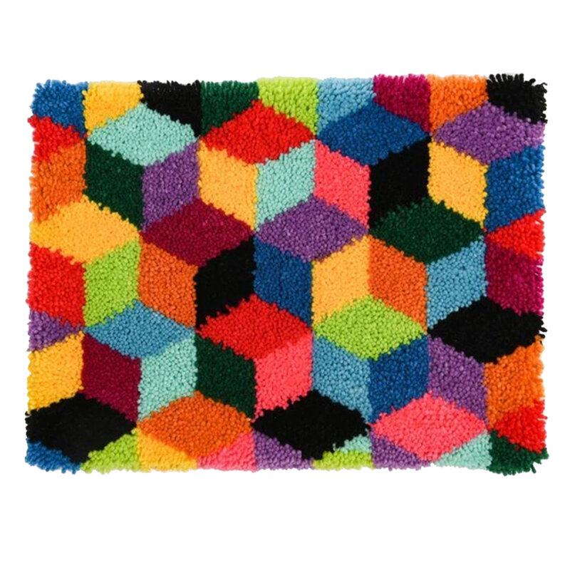 Kit de crochets de loquet pour adultes et enfants, avec motif de treillis coloré imprimé, Kit de bricolage pour l'artisanat à la maison