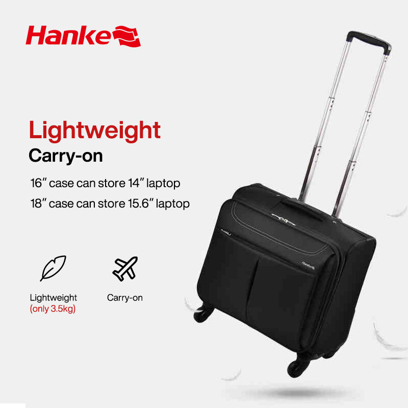 Hanke-Equipaje de viaje de negocios para hombre y mujer, Maleta de mano con ruedas giratorias, bolsa rodante de 16 y 18 pulgadas
