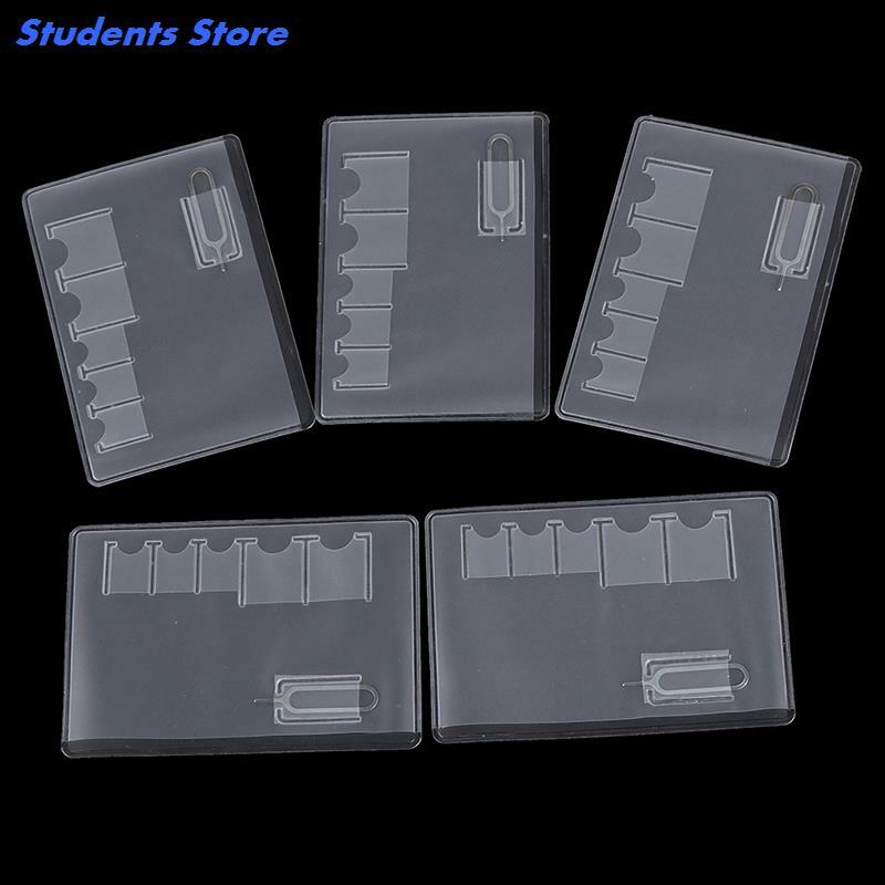 5 Pcs portatile SIM Micro Pin Nano Memory Card Storage Bag Box SIM Card Protector Holder