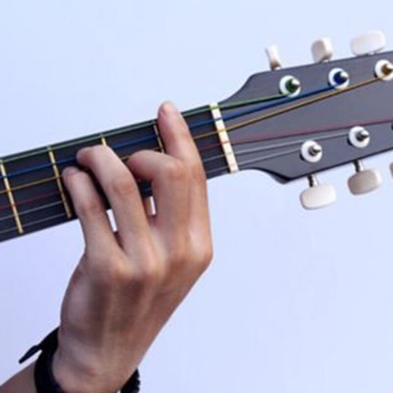 レインボーカラーのギター弦,6個,アコースティックギター用スチールアクセサリー,e b g d a