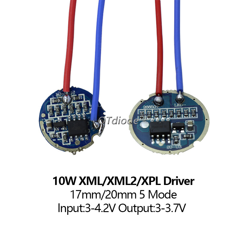 LED 손전등 드라이버 전원 공급 장치, 3W 5W 10W XPE 3535 XPG2 XML2 5050 T6, 1.2V 3.6V 4.2V 12V 24V 30V, 1 모드 5 모드 17mm 20mm 22mm