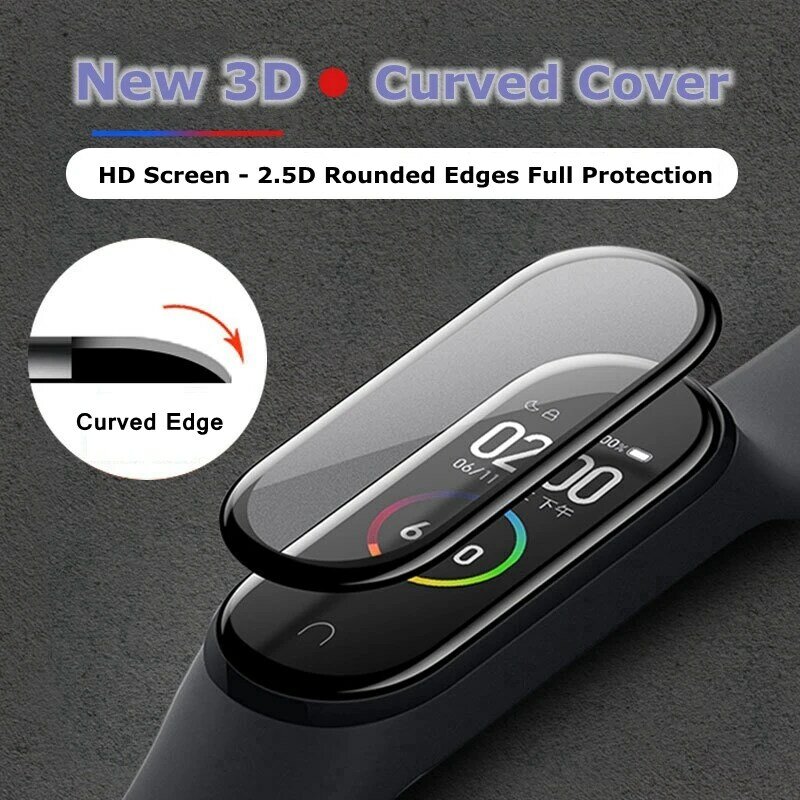 Film For Mi Band 4 Protective Film 3D Surfaces Scratch Proof Screen Film For Xiaomi Mi Band 4 Bracelet Solf HD Film For Mi 4