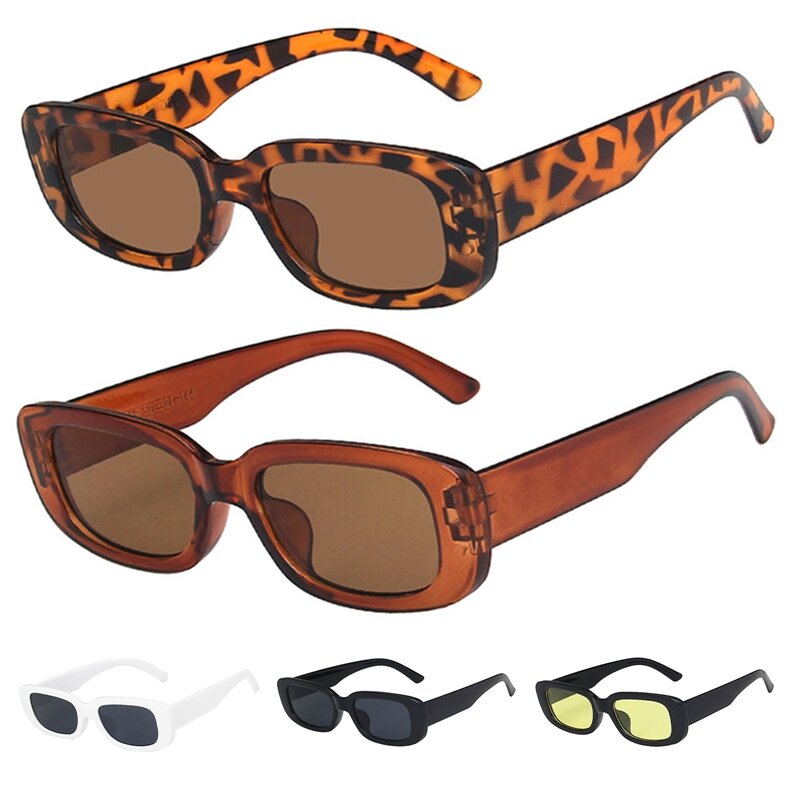 Retro na moda óculos de sol quadrados óculos de ciclismo feminino leopardo moda óculos de sol anti-uv viagens pesca caminhadas eyewear очи и
