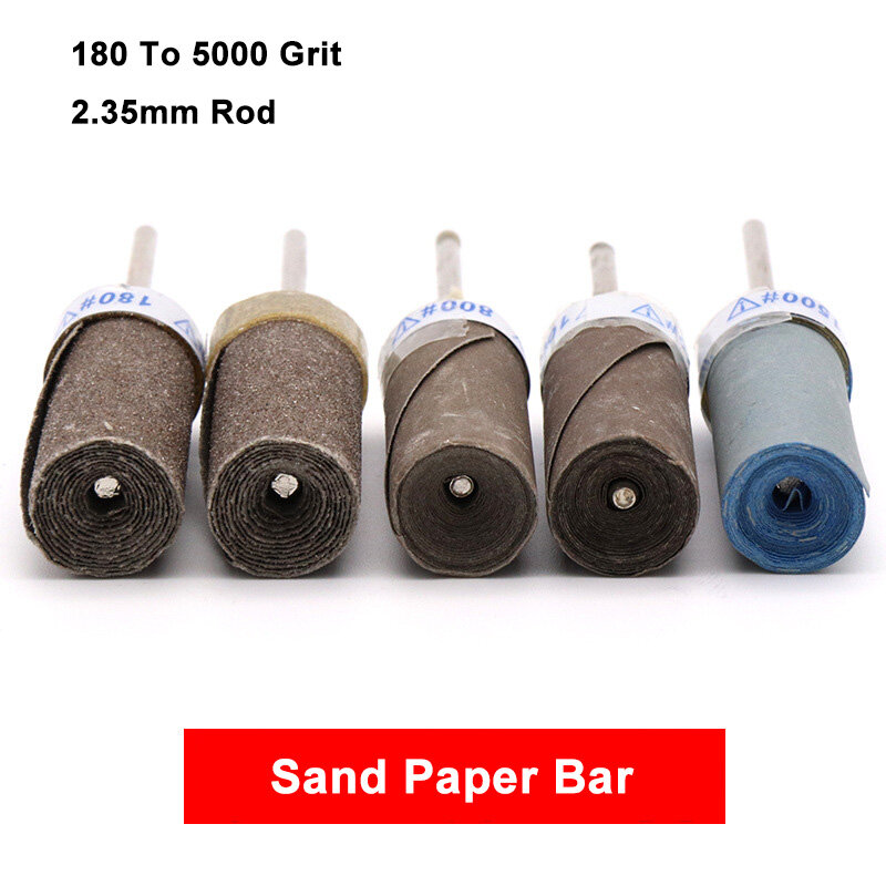 น้ำแห้งทรายกระดาษบาร์กระดาษทรายเครื่องตัดโรตารี่2.35มม.ขัดหัวขัดขัดเครื่องมือ180 5000กรวด