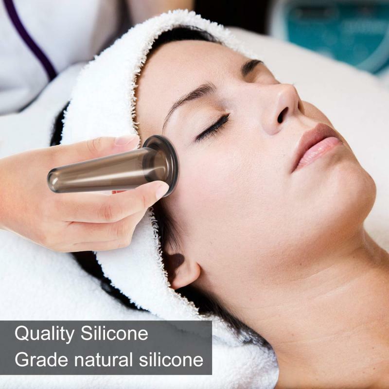 Silikon Vakuum Schröpfen Massage Gläser Anti Cellulite Massage Gesichts Saugnäpfe Gesicht Hals Lift Haut Schaben Guasha Anti Falten