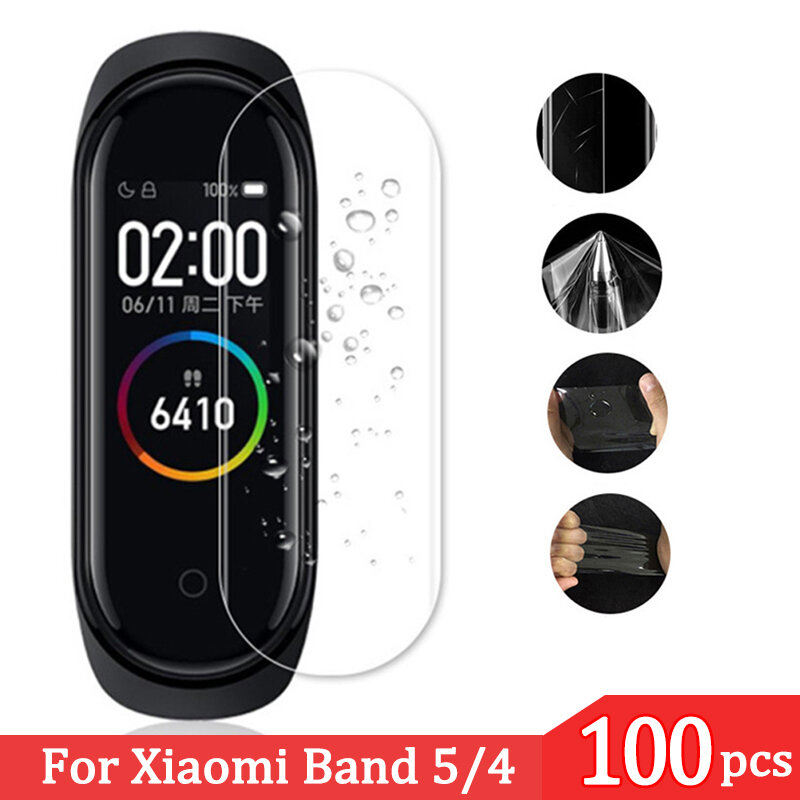 Mi Band 5 pellicola protettiva 100 pezzi protezione per Xiaomi Mi Band 5 pellicole schermo protettivo in TPU Miband 5 4 3 accessori per cinturino