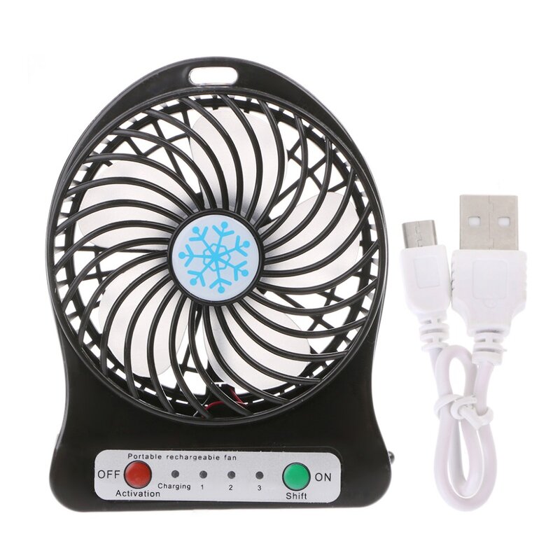 Mini ventilador de luz LED portátil, Mini ventilador USB de escritorio, ventilador USB de tercer viento