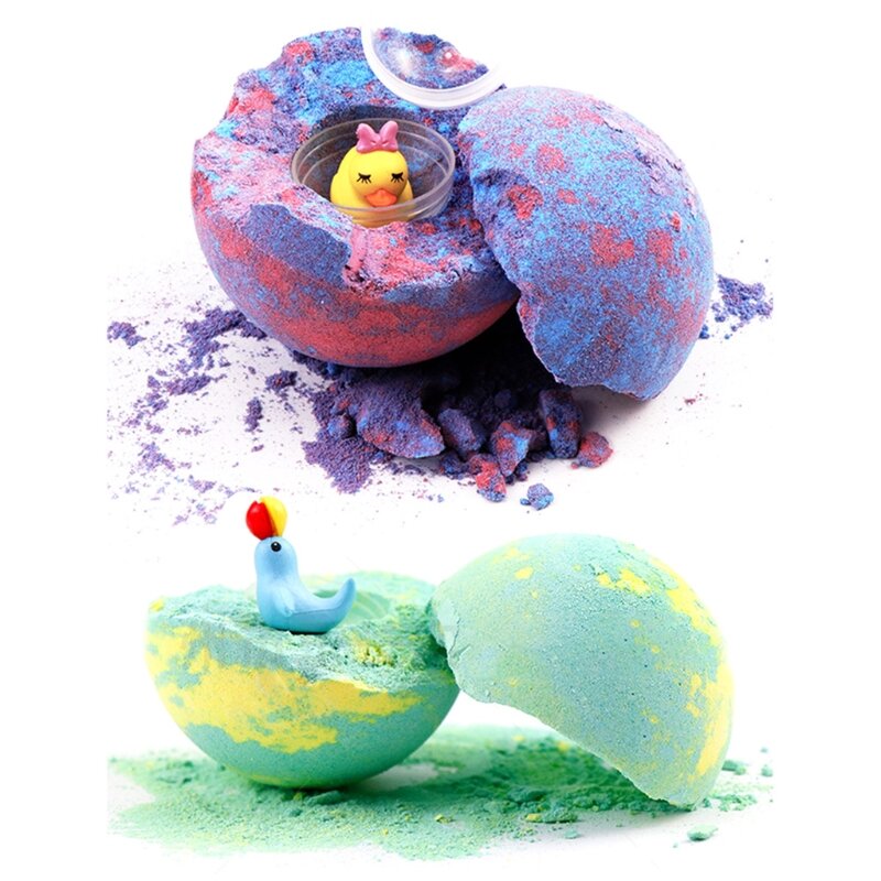 6Pcs / Set Kids Handmade Bath Bombs with Surpirse Toys Inside Funny Natural Essential Oil Colorful Bubble SPA Shower Salt soap