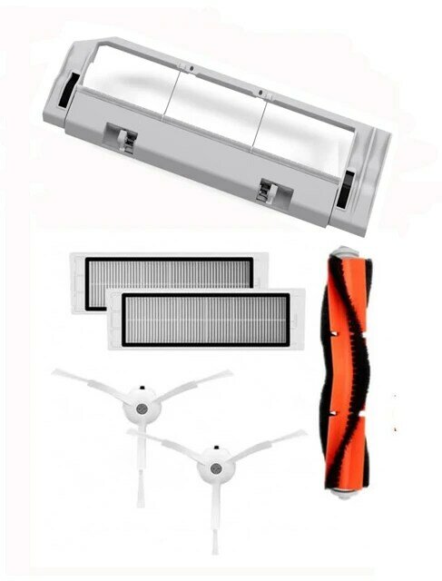 Lavável Filtro Hepa Kit de Escova Lateral para Xiaomi Mi Vacuum 1, 1 S Robot, Novas Peças da Escova Principal, S50, S51, S55, S6, T60, T61, T65