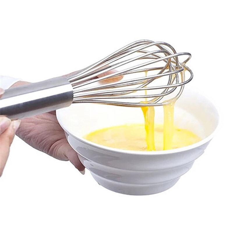 8/10/12 inches Stainless Steel Balloon Wire Whisk Manual Egg Beater Mixer Kitchen Baking Utensil Milk Cream Butter Whisk Mixer