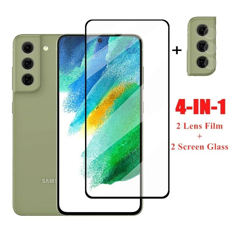 2Pcs Glass for Samsung Galaxy S21 FE Screen Protector For Samsung Galaxy S21 S20 FE Tempered Glass Lens Film For Samsung S21