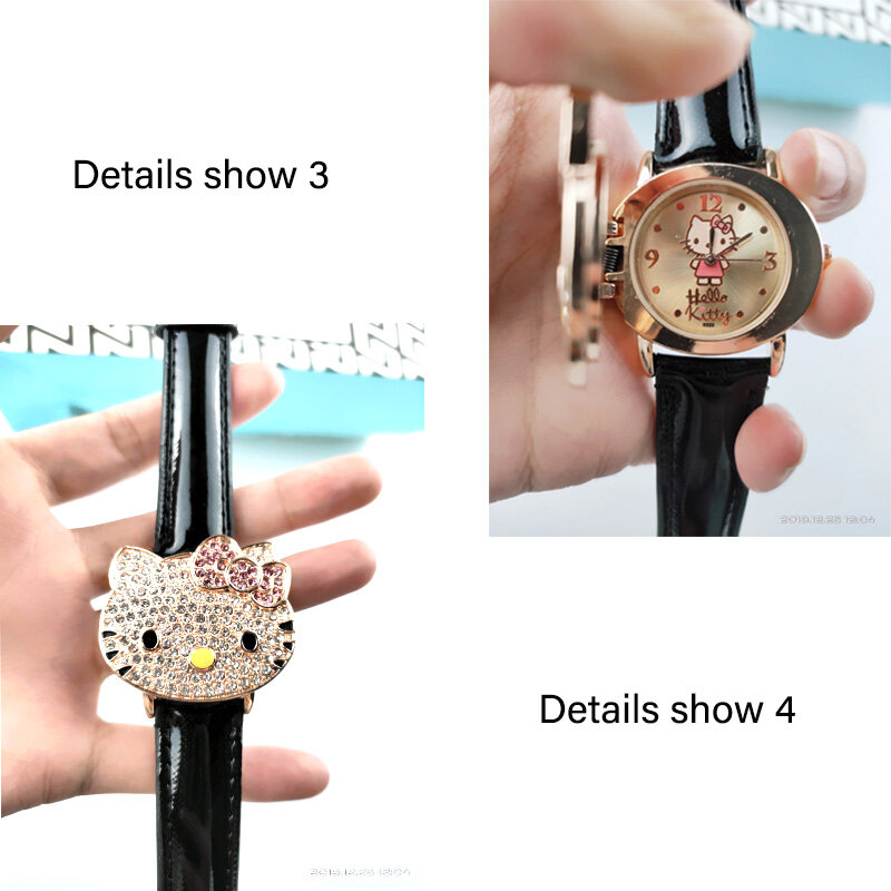 Часы-раскладушки Kt Cat для девочек, модные милые детские часы с мультяшным ремешком, специализирующиеся на производстве детских часов