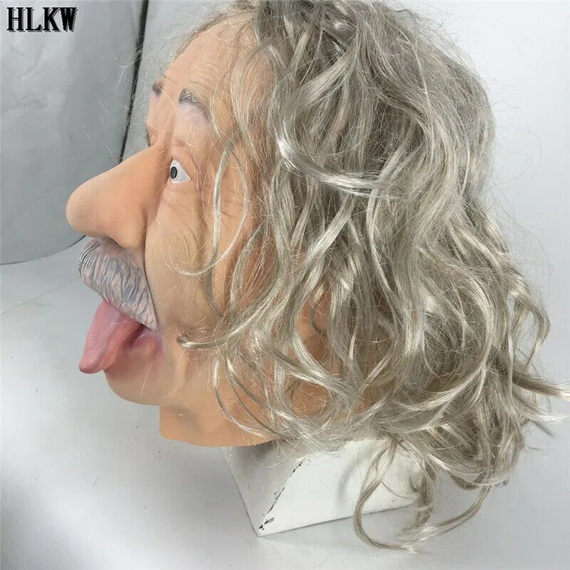 Sexy Fashion Latex Old Women Girl Party Cosplay Beauty Face For Party Mask Sexy Long Hair Carnival Mask Halloween