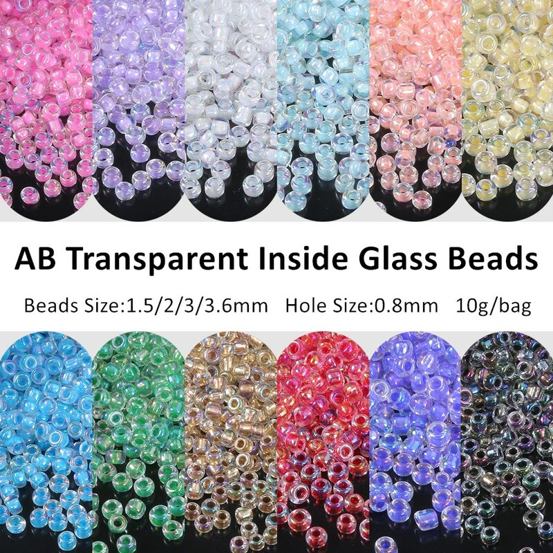 1.5/2/3/3.6mm AB perline di vetro di colore lucido ceco tondo distanziatore Bugle seed bead per gioielli che fanno collana braccialetto accessori fai da te
