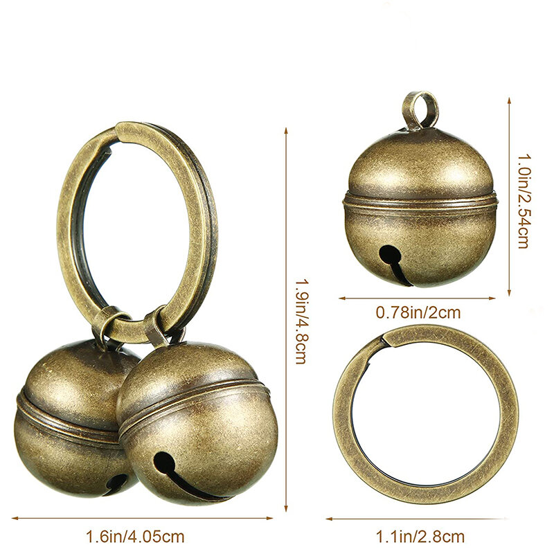Cat Dog Collar Brass Bells Collar Dog Charm Bronze Bells Pet Pendant Key Rings Collars Necklace Christmas Tree Jingling Bells