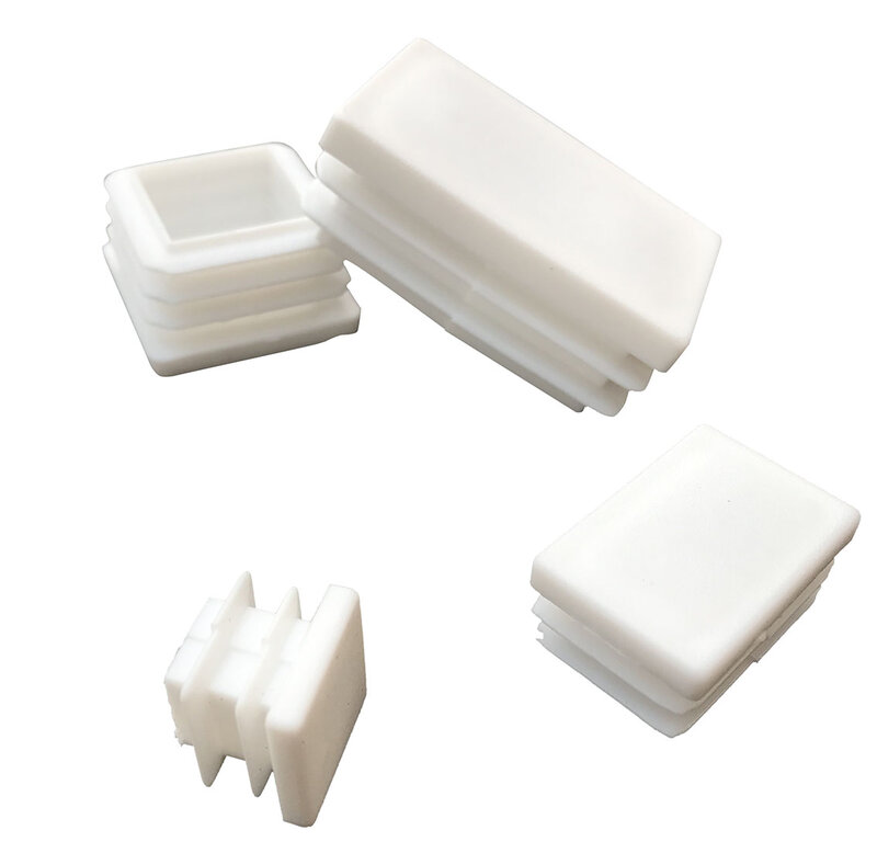 Plastic Blanking End Cap, Branco, Quadrado, Retângulo, Inner Plug, Junta de Proteção, Poeira Seal for Pipe Bolt Furniture, 10x20mm, 200x200mm