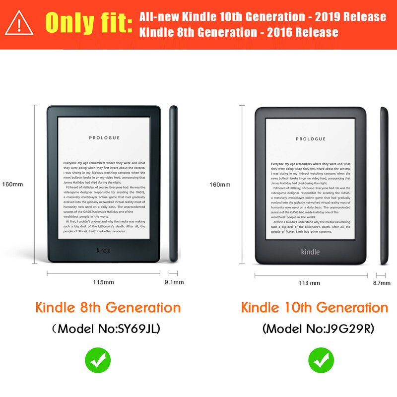 Arota – coque de protection pour Kindle 10e Gen 2019 / Kindle 8e Gen, avec dragonne, fermeture magnétique, veille automatique