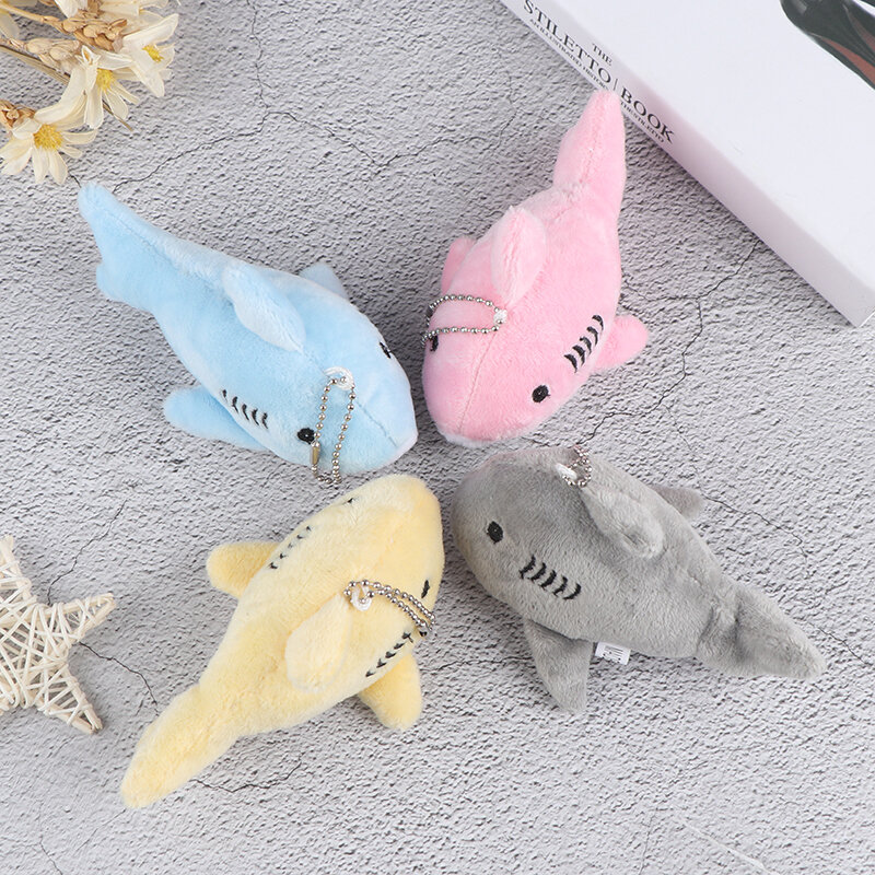 Cute Simulation Shark Plush Chaveiro, Soft Cartoon Whale Stuffed Doll, Mochila Chaveiro, Pingente de saco, Presentes para crianças, 12cm