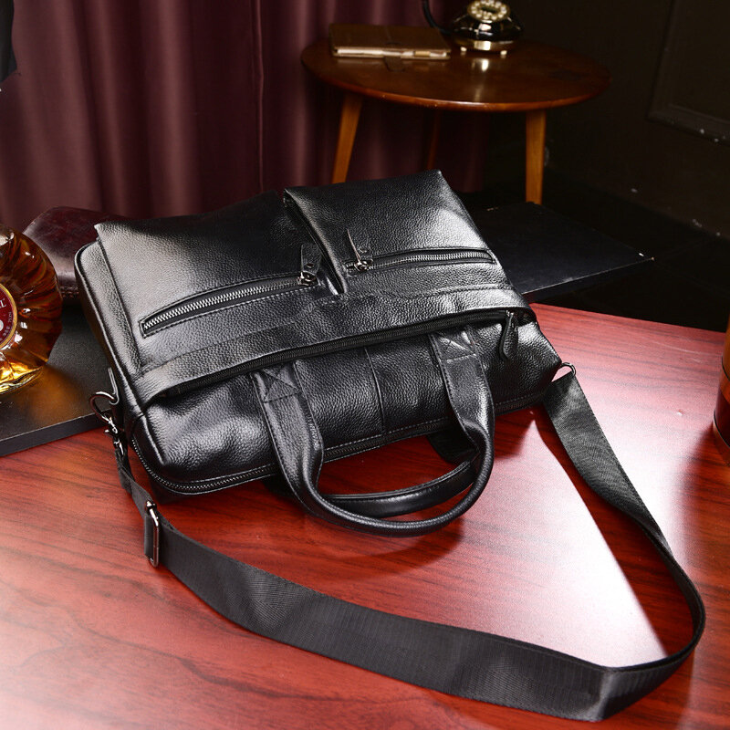 Tas kurir kulit desainer mode merek tas bisnis pria tas komputer IPad tas Tote tas tangan pria mode populer 2023