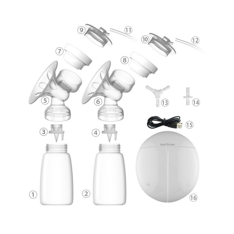 Real Bubee Single/Double Listrik Payudara Pompa dengan Botol Susu Bayi USB Bpa Gratis Kuat Payudara Pompa ASI Bayi makan