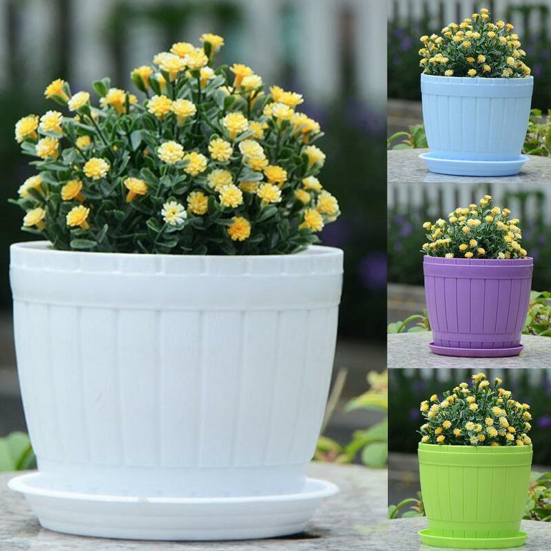 Vaso da fiori in ceramica simile a fiori succulenti vaso da fiori supporto per piantare vaso da fiori con vassoio vasi da giardino fioriere forniture da giardino