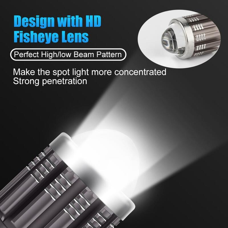 LEDモーターサイクルヘッドライト電球,10000lm,h4,h6,20d,白,黄色,hi-fiランプ,スクーターアクセサリー,12V