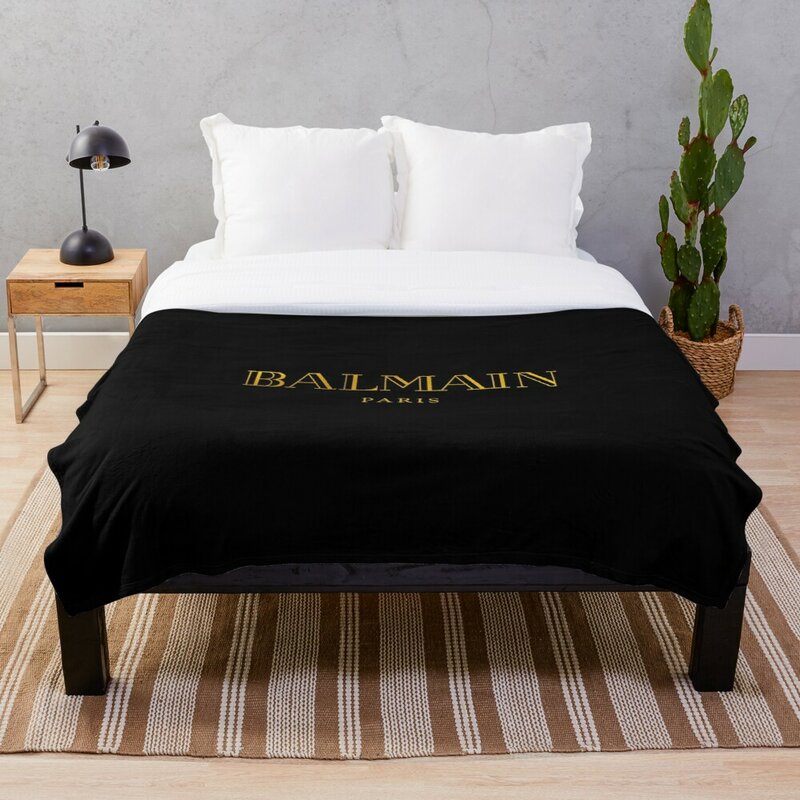 Balmain París manta suave Sherpa manta de cama de una sola rodilla manta para siesta Oficina