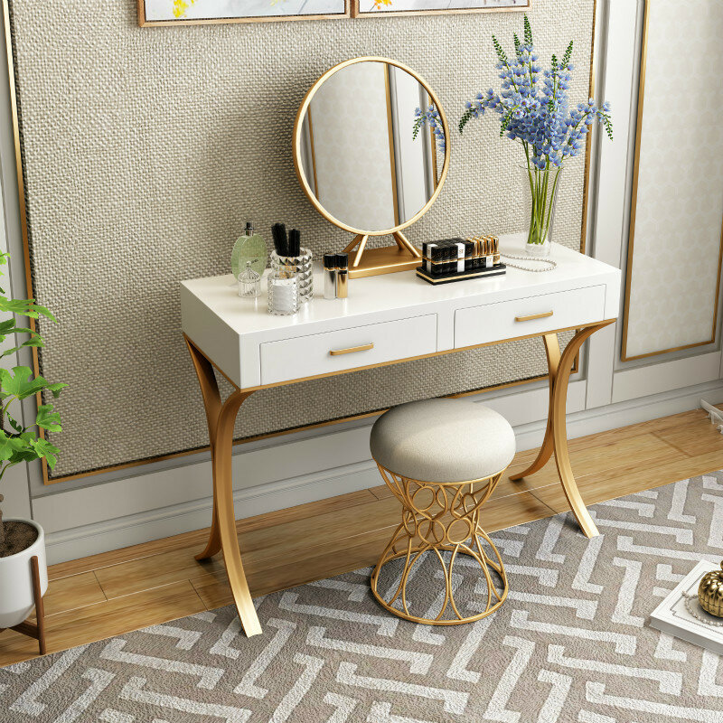 Dedykowana toaletka do makijażu Mini Nordic makijaż sypialnia krzesła prosta komoda luksusowa księżniczka kobiety sypialnia Vanity Table krzesła