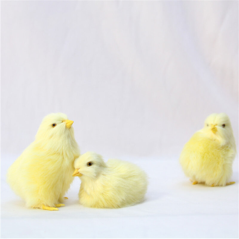 สมจริง Chick น่ารักอีสเตอร์ Chick ของเล่นจำลอง Chick อีสเตอร์ DIY Miniature ไก่ของตกแต่งในสวน Home Party Decor