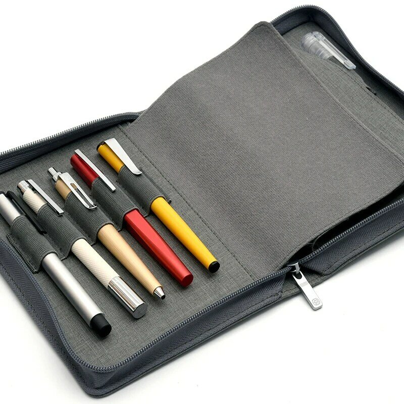KACO ALIO ปากกาแบบพกพาซิปกระเป๋าดินสอปากกาผ้าใบกันน้ำผ้าใบสีดำสีเทาสำหรับ10 20ปากกา